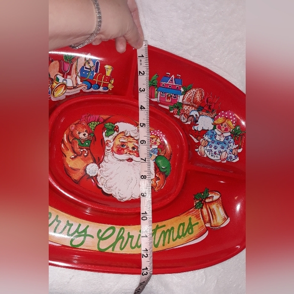 Vintage Ullman Co. USA made Christmas Holiday Plastic Divided Serving Tray - Picture 11 of 13